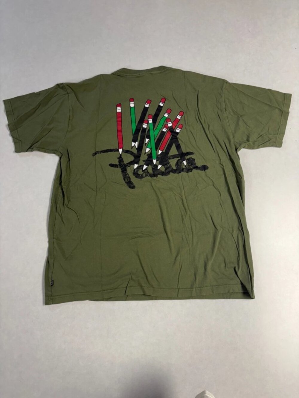 Patta Mens It Was Written Pencil Graphic Tee T Shirt Green Size XXL - Picture 3 of 4